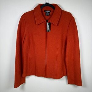 Vintage Sarah Corset Pleated Boiled Wool Full Zip Jacket Deadstock NWT Autumn L